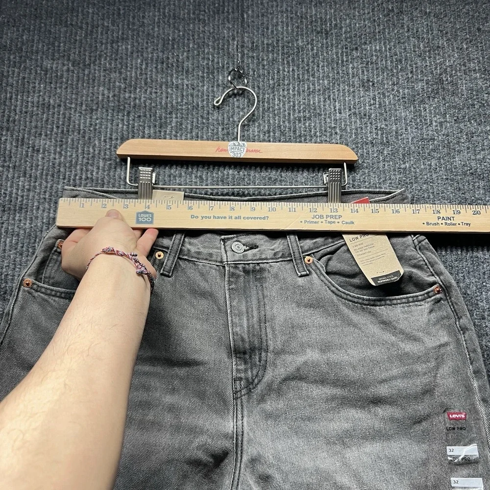 Levis Low Pro Mens Jeans 32x30 Faded Black Straight Leg‎ Mid Rise Relaxed NWT